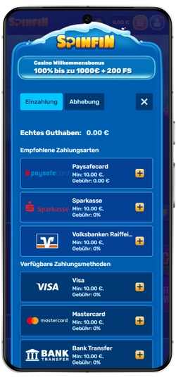 Cash of Gods Einzahlung